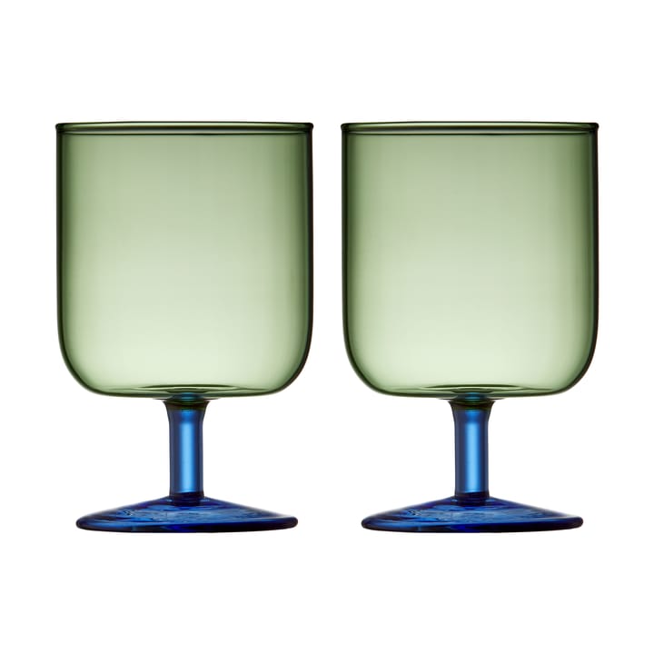 Torino 红酒杯 30 cl 两件套装 - 绿色-蓝色 - Lyngby Glas