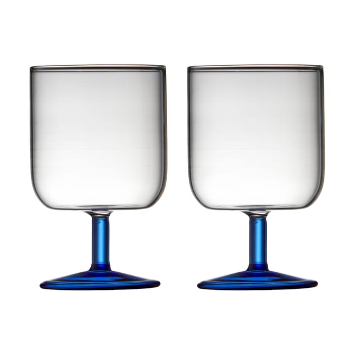 Torino 红酒杯 30 cl 两件套装 - 透明-蓝色 - Lyngby Glas