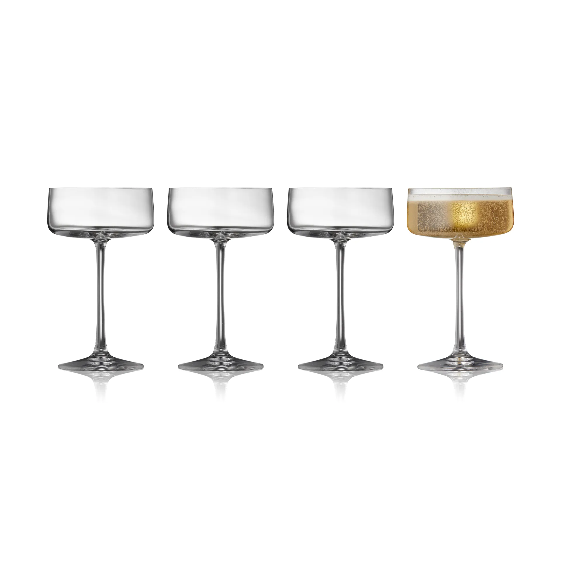 Zero 碟形香槟杯 260ml 4只装, 晶透 Lyngby Glas