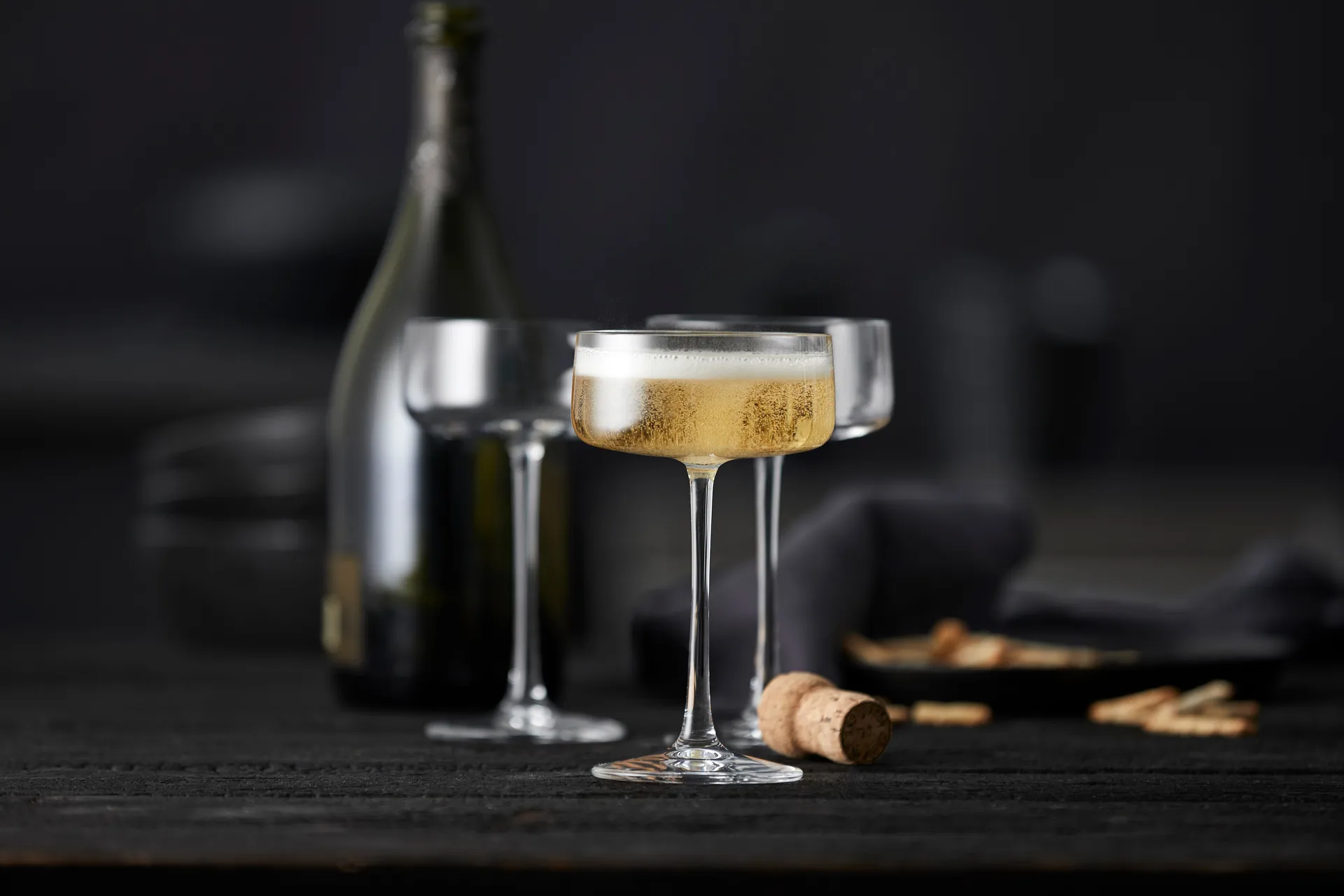 Zero 碟形香槟杯 260ml 4只装, 晶透 Lyngby Glas