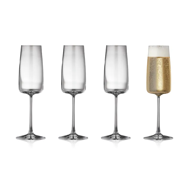 Zero 香槟杯 300ml 4只装 - 晶透 - Lyngby Glas