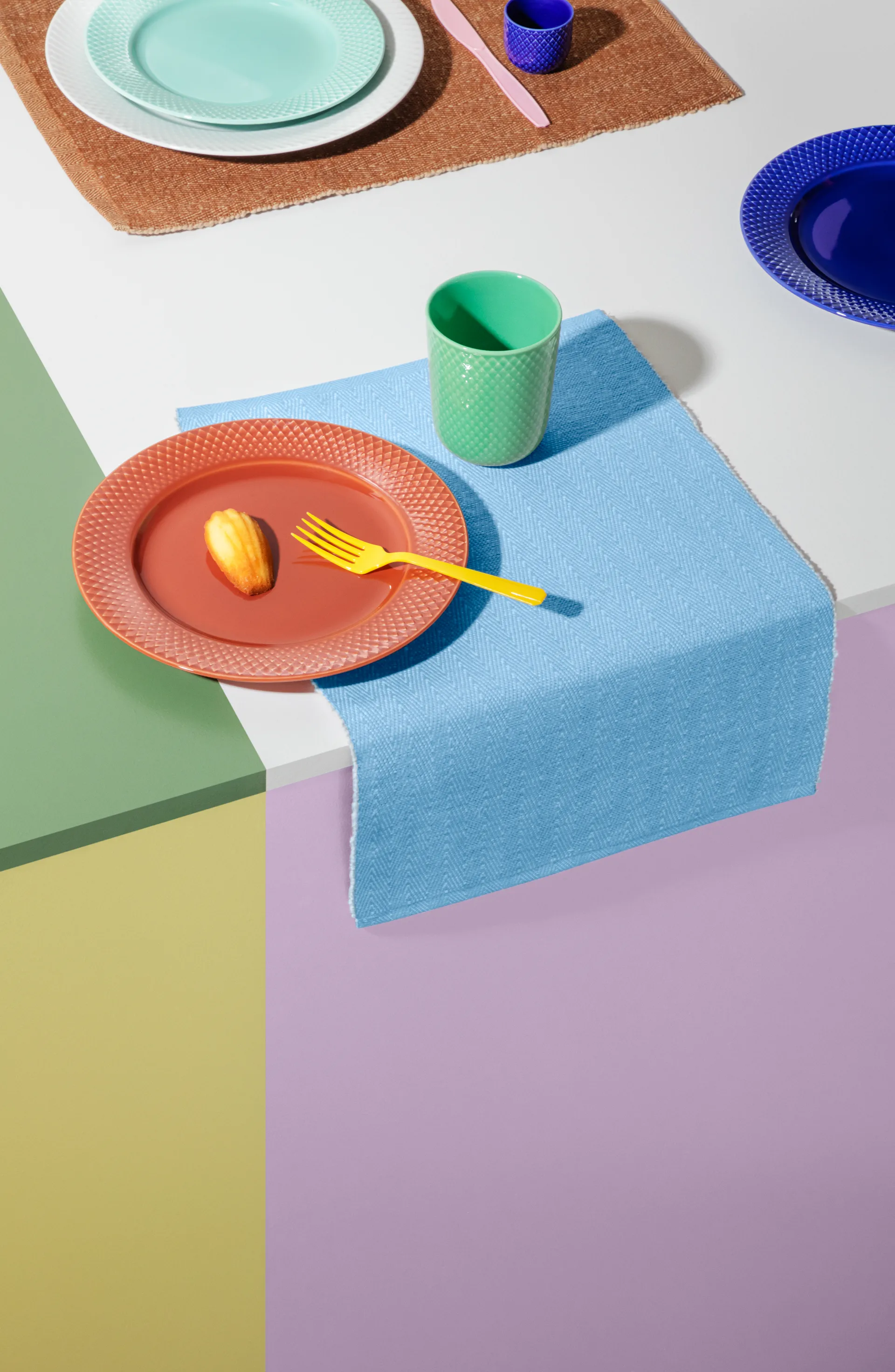 Herringbone 餐垫 30x43 cm, 松石绿 Lyngby Porcelæn