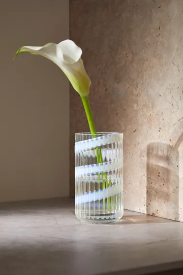Lyngby 花瓶 - 白色旋纹_15.5cm - Lyngby Porcelæn
