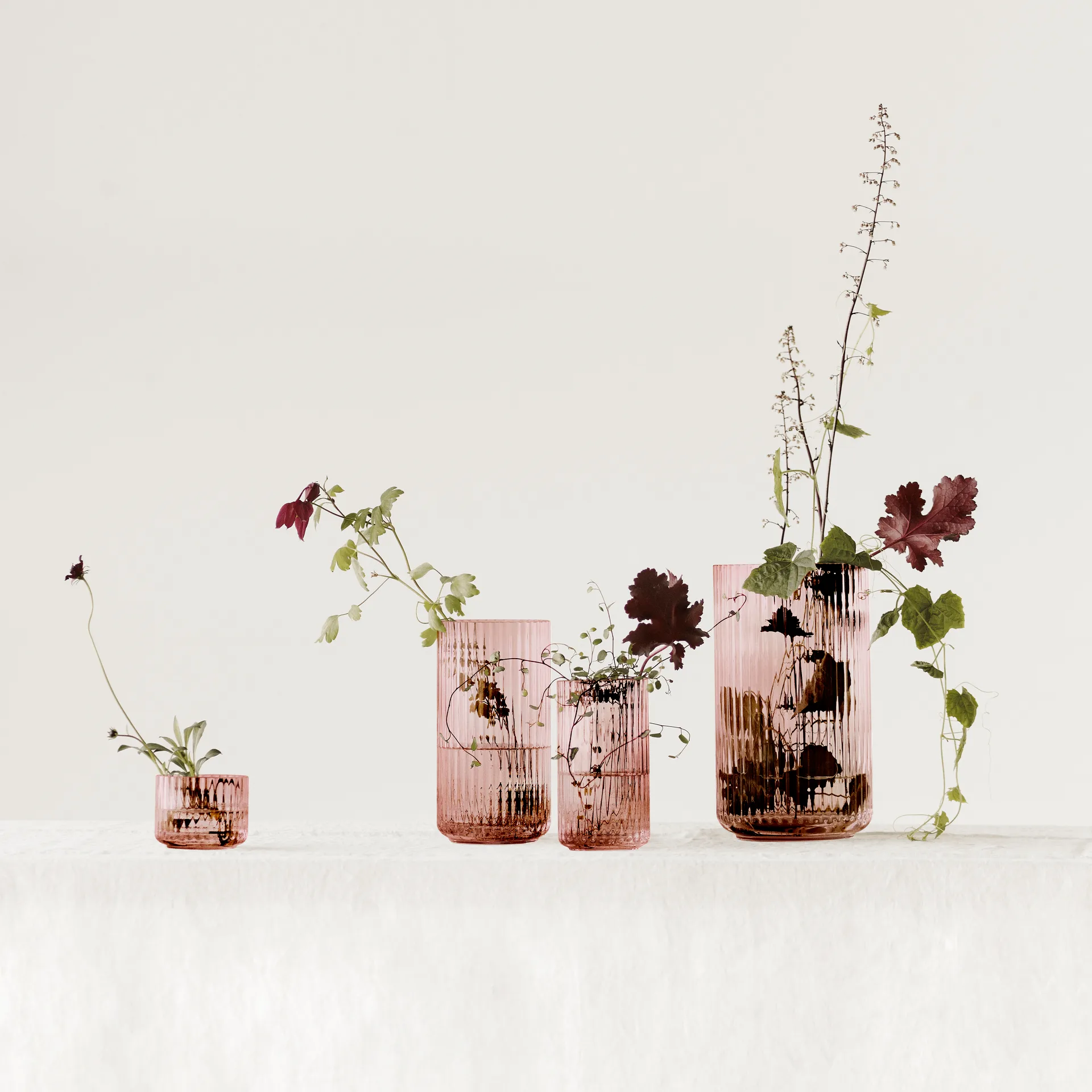 Lyngby 玻璃花瓶 酒红色, 20cm Lyngby Porcelæn