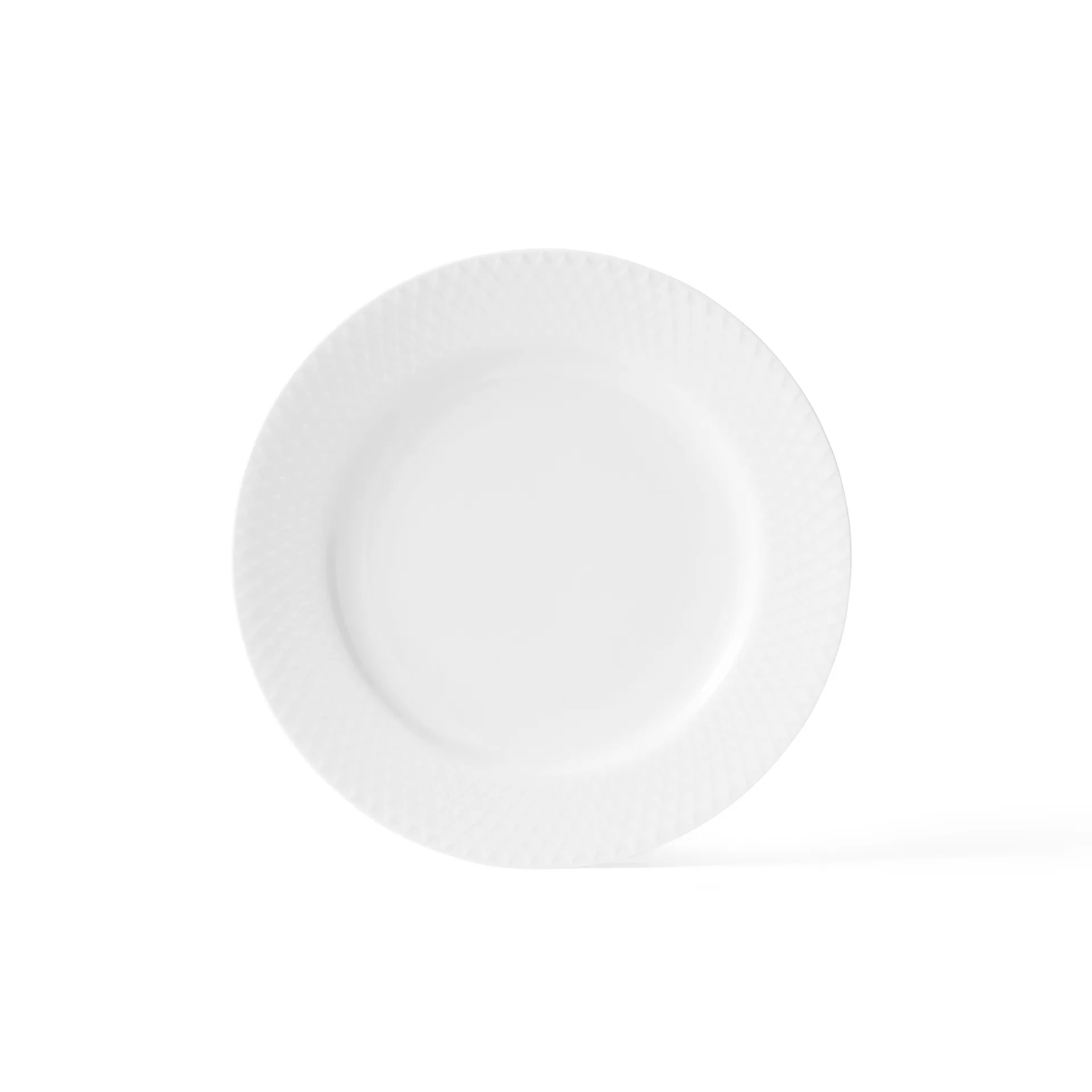 Lyngby菱形浮雕白瓷盘, Ø 21 cm Lyngby Porcelæn