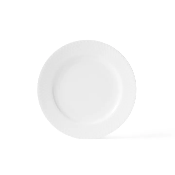 Lyngby菱形浮雕白瓷盘 - Ø 21 cm - Lyngby Porcelæn