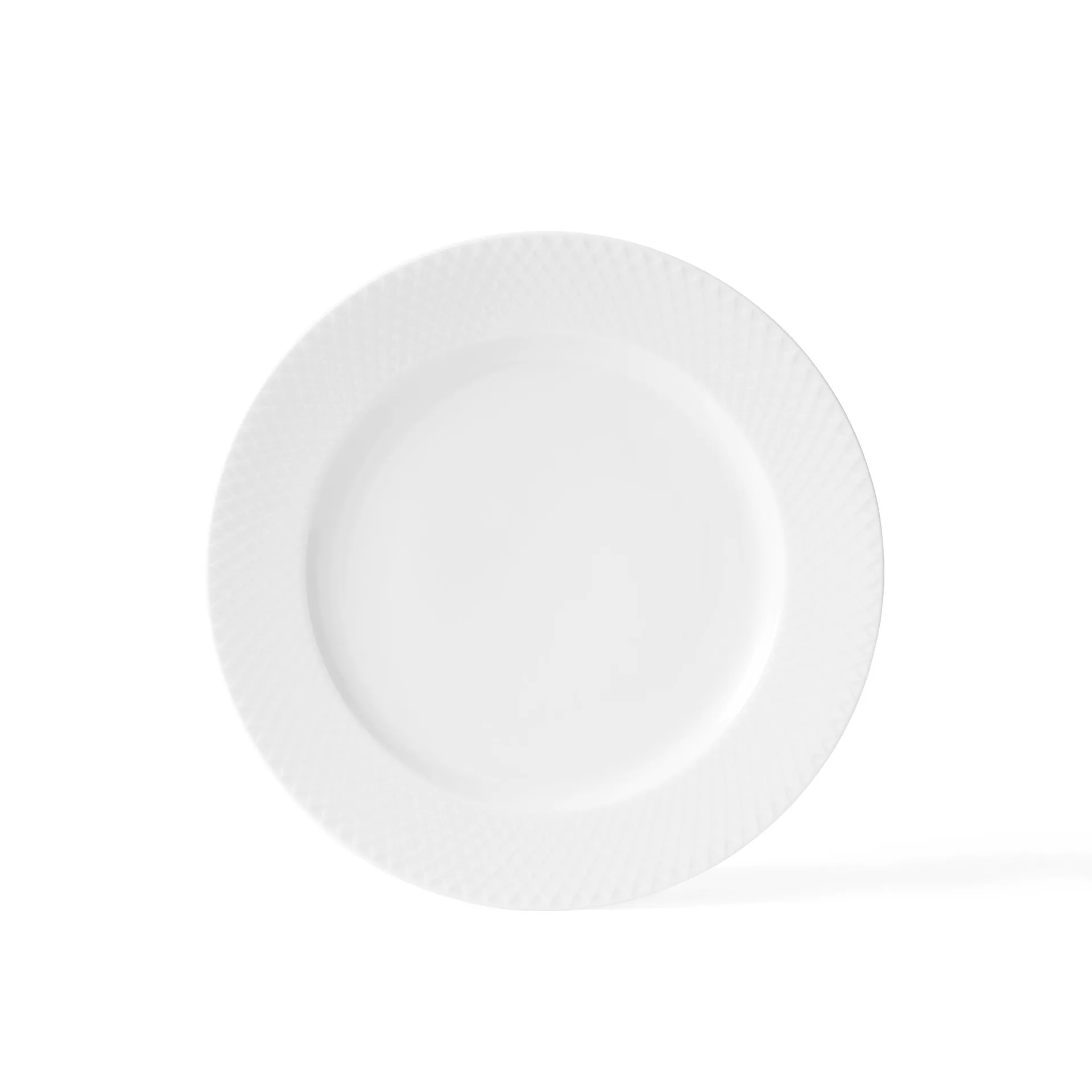 Lyngby菱形浮雕白瓷盘, Ø 27 cm Lyngby Porcelæn