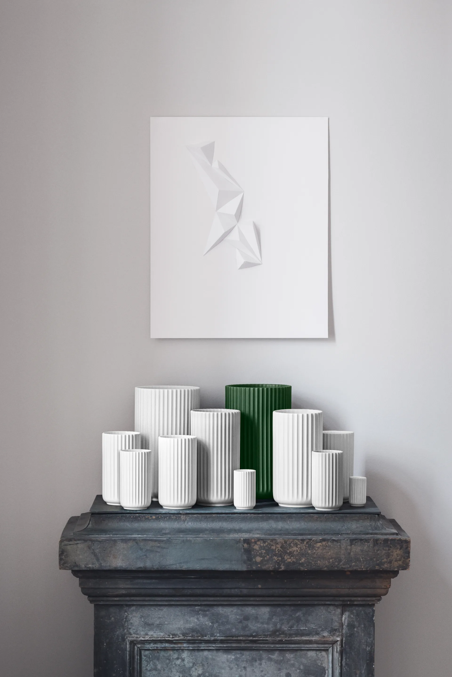 Lyngby 花瓶, 深绿色_31cm Lyngby Porcelæn