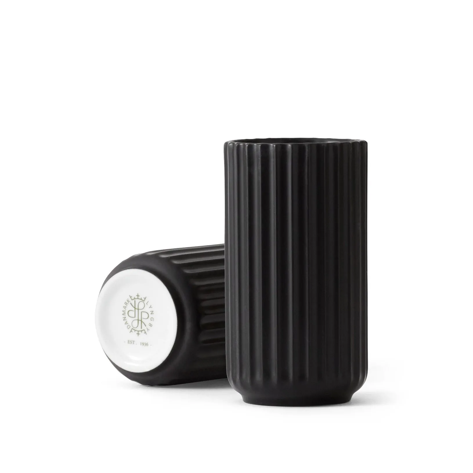 Lyngby 花瓶 black matte, 12 cm Lyngby Porcelæn