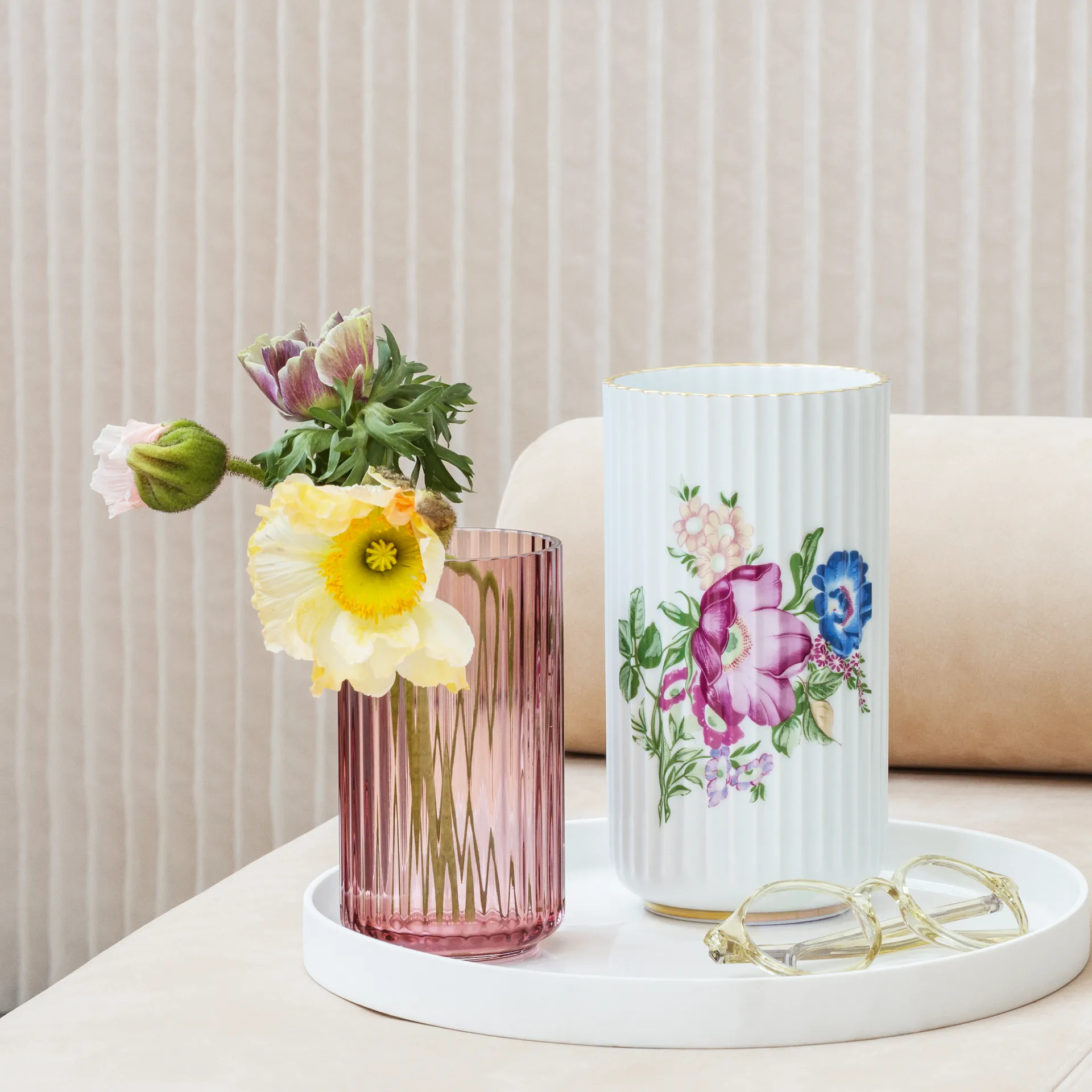 Lyngby 花瓶, Burgundy, 25 cm Lyngby Porcelæn