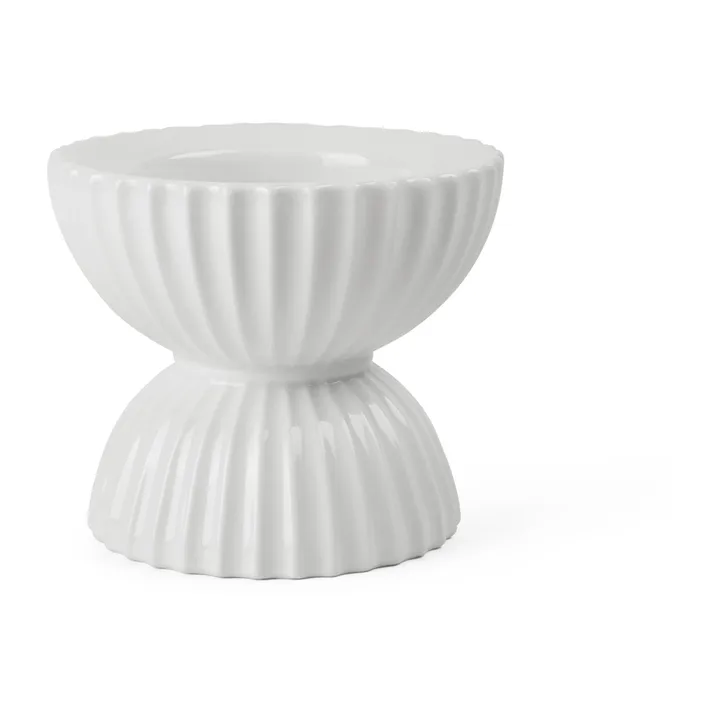 Lyngby Tura 块烛台 Ø11.5cm - 白色 - Lyngby Porcelæn