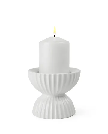 Lyngby Tura 块烛台 Ø11.5cm - 白色 - Lyngby Porcelæn
