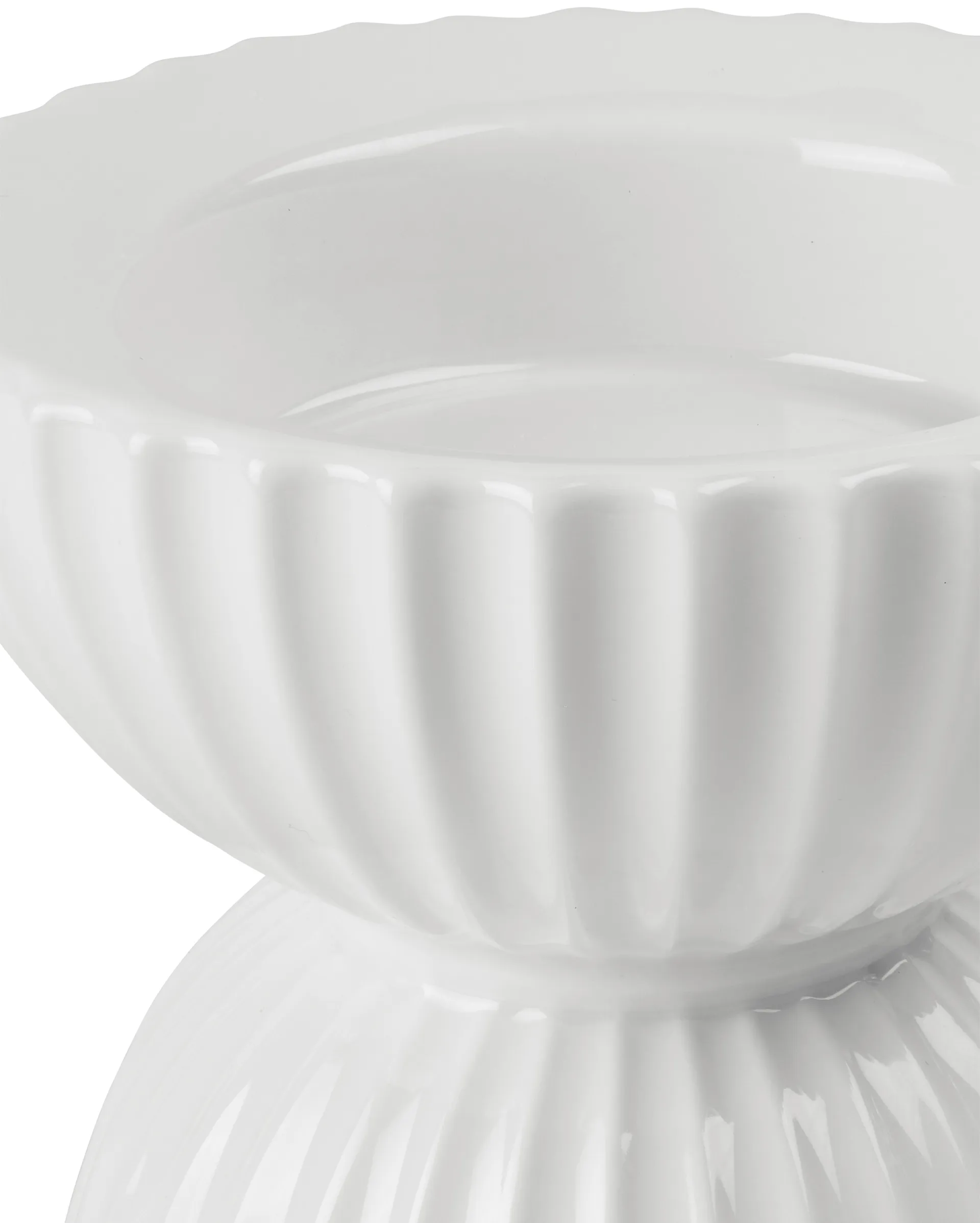 Lyngby Tura 块烛台 Ø11.5cm, 白色 Lyngby Porcelæn