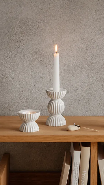 Lyngby Tura 烛台 14cm - 白色 - Lyngby Porcelæn