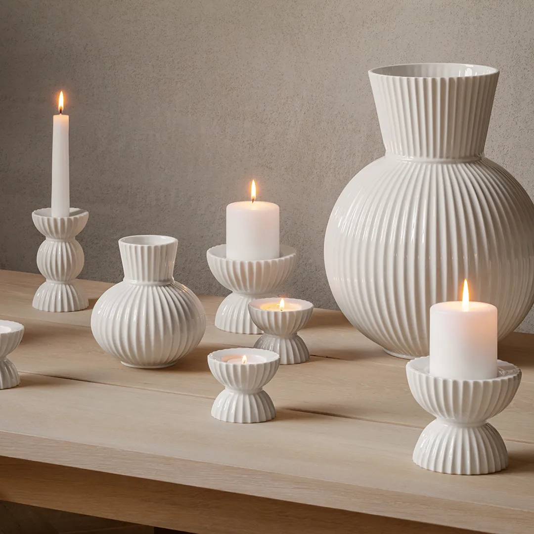 Lyngby Tura 烛台 14cm, 白色 Lyngby Porcelæn