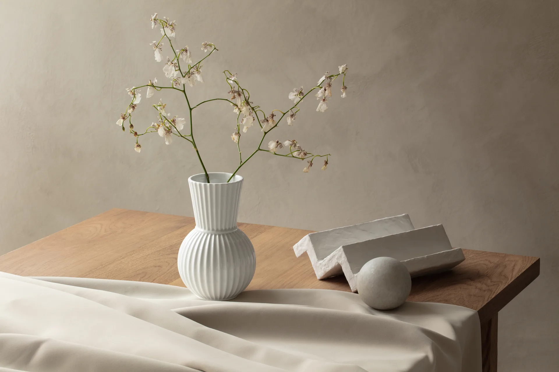 Lyngby Tura 花瓶 白色, 18cm Lyngby Porcelæn