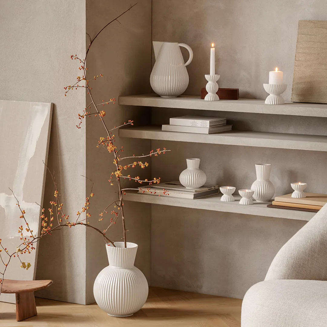 Lyngby Tura 茶蜡座 Ø8cm, 白色 Lyngby Porcelæn