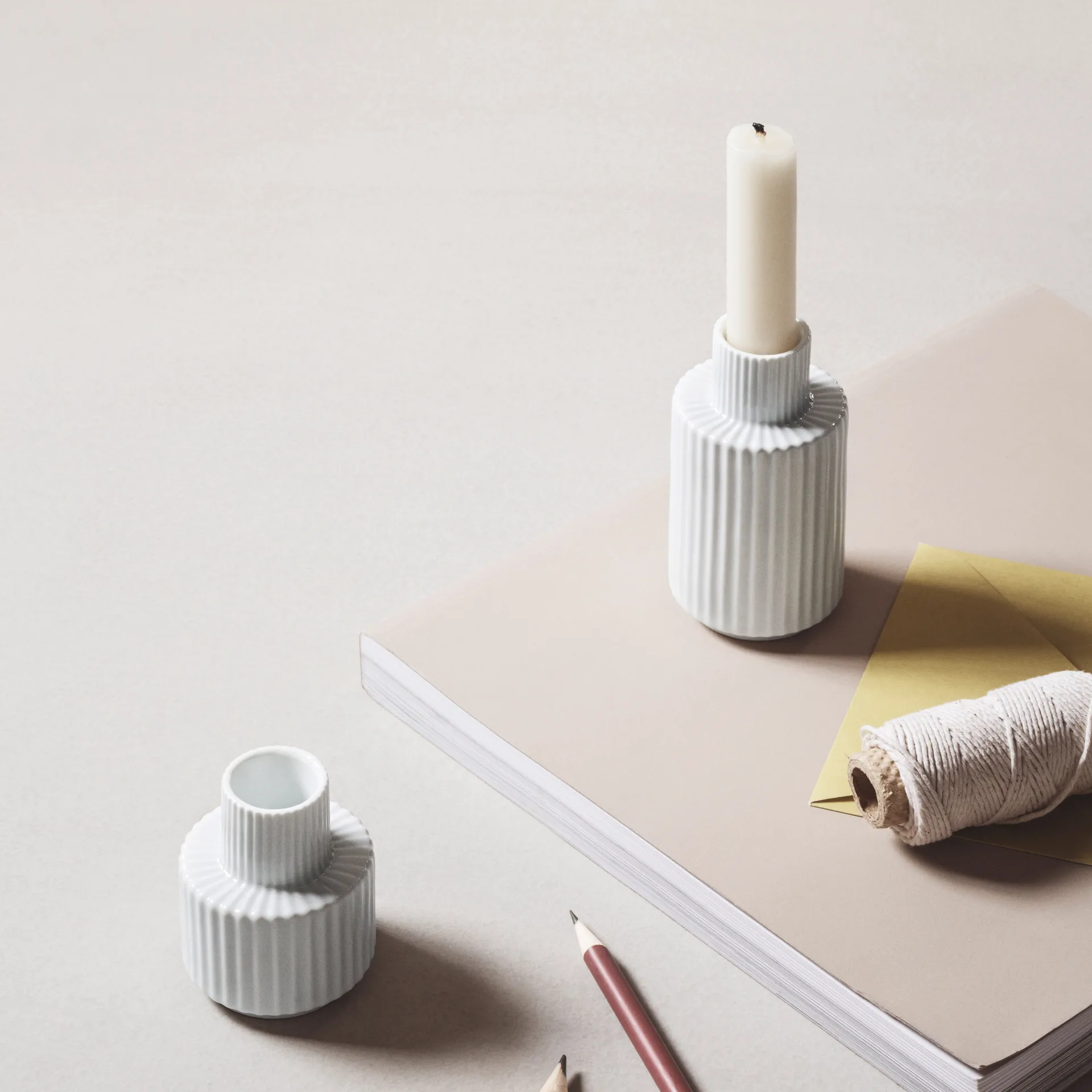 Lyngby 花瓶 烛台  white, 7 cm Lyngby Porcelæn