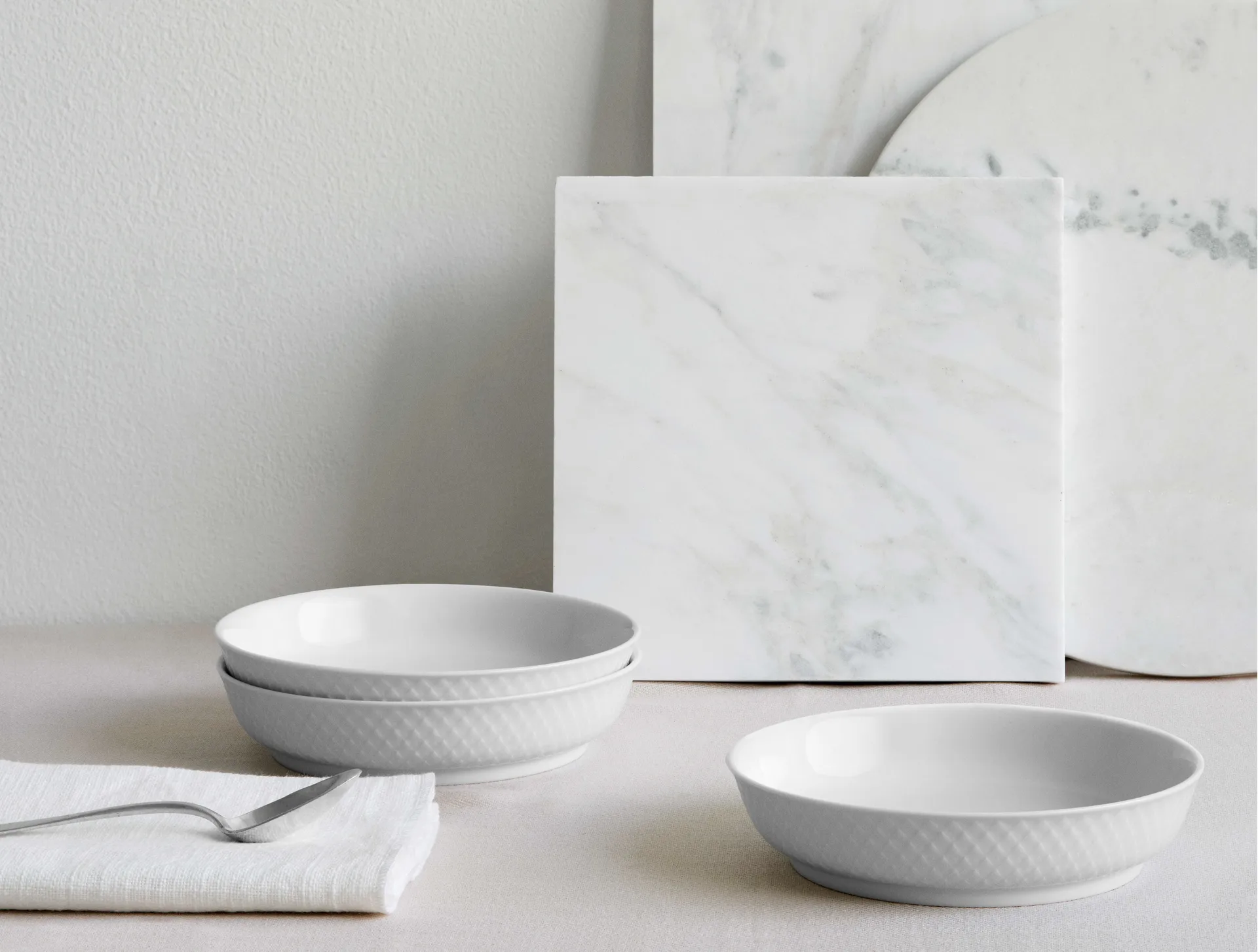 Rhombe 甜点盘 Ø16cm, 白色 Lyngby Porcelæn