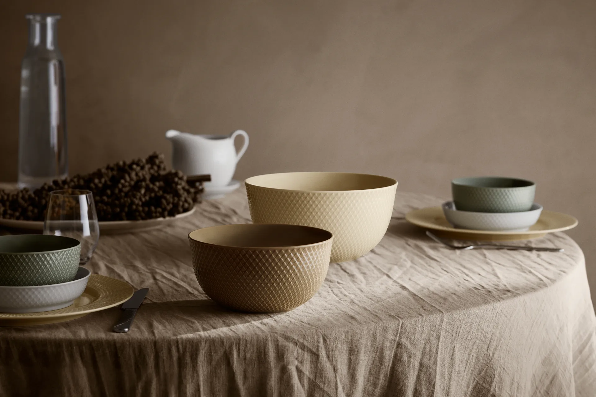 Rhombe 分餐碗直径17.5cm, 陶土色 Lyngby Porcelæn