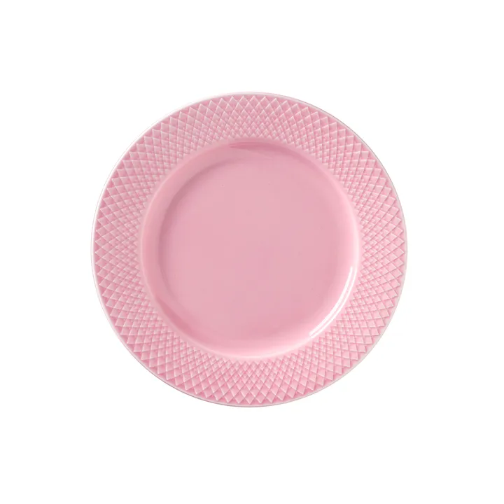 Rhombe粉色餐盘 - 21cm - Lyngby Porcelæn