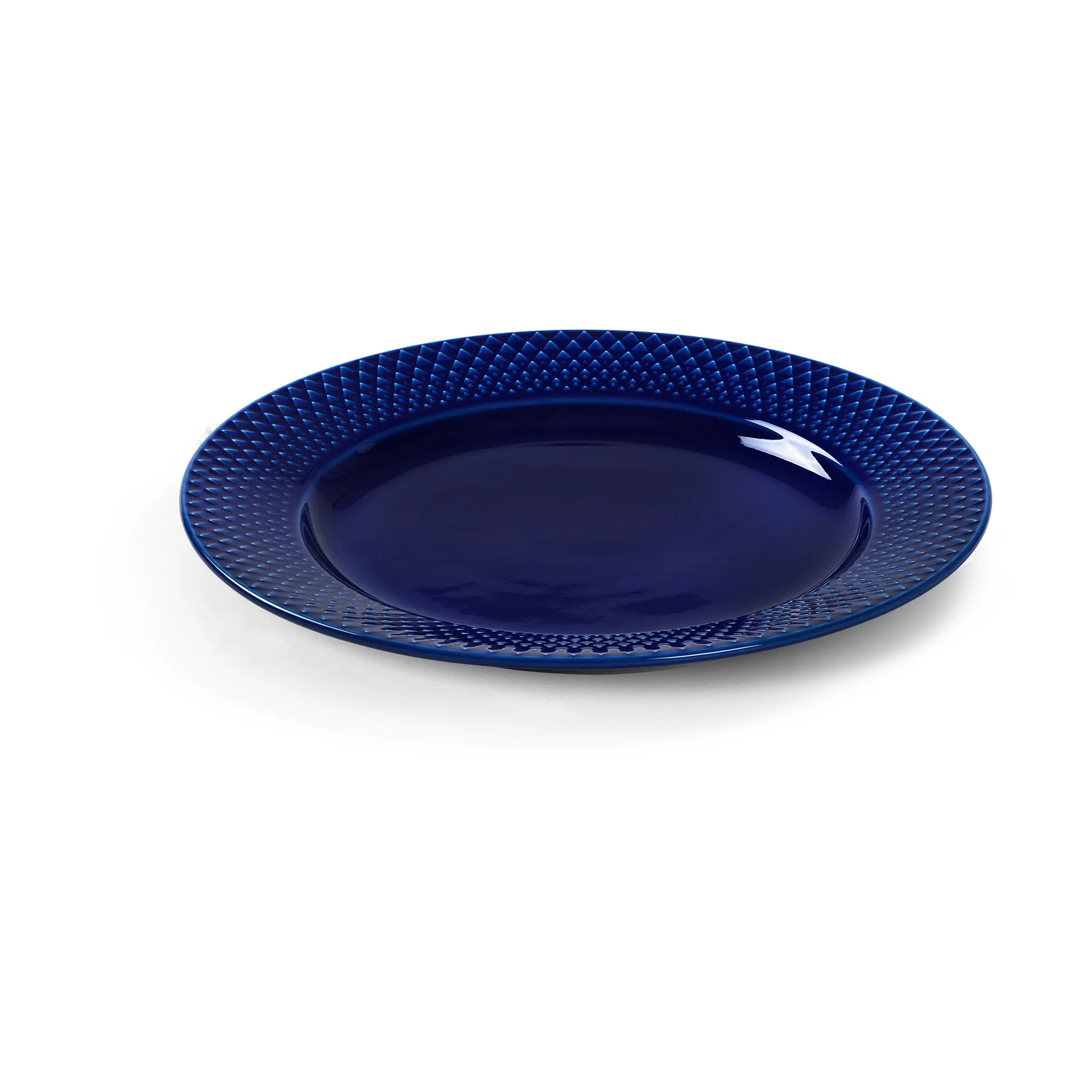 Rhombe 盘子直径23cm, 深蓝色 Lyngby Porcelæn