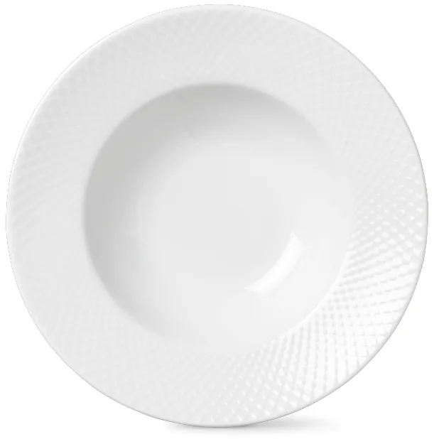Rhombe白色深盘 - Ø24.5cm - Lyngby Porcelæn