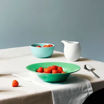 Rhombe 绿色深盘 - 24.5cm - Lyngby Porcelæn