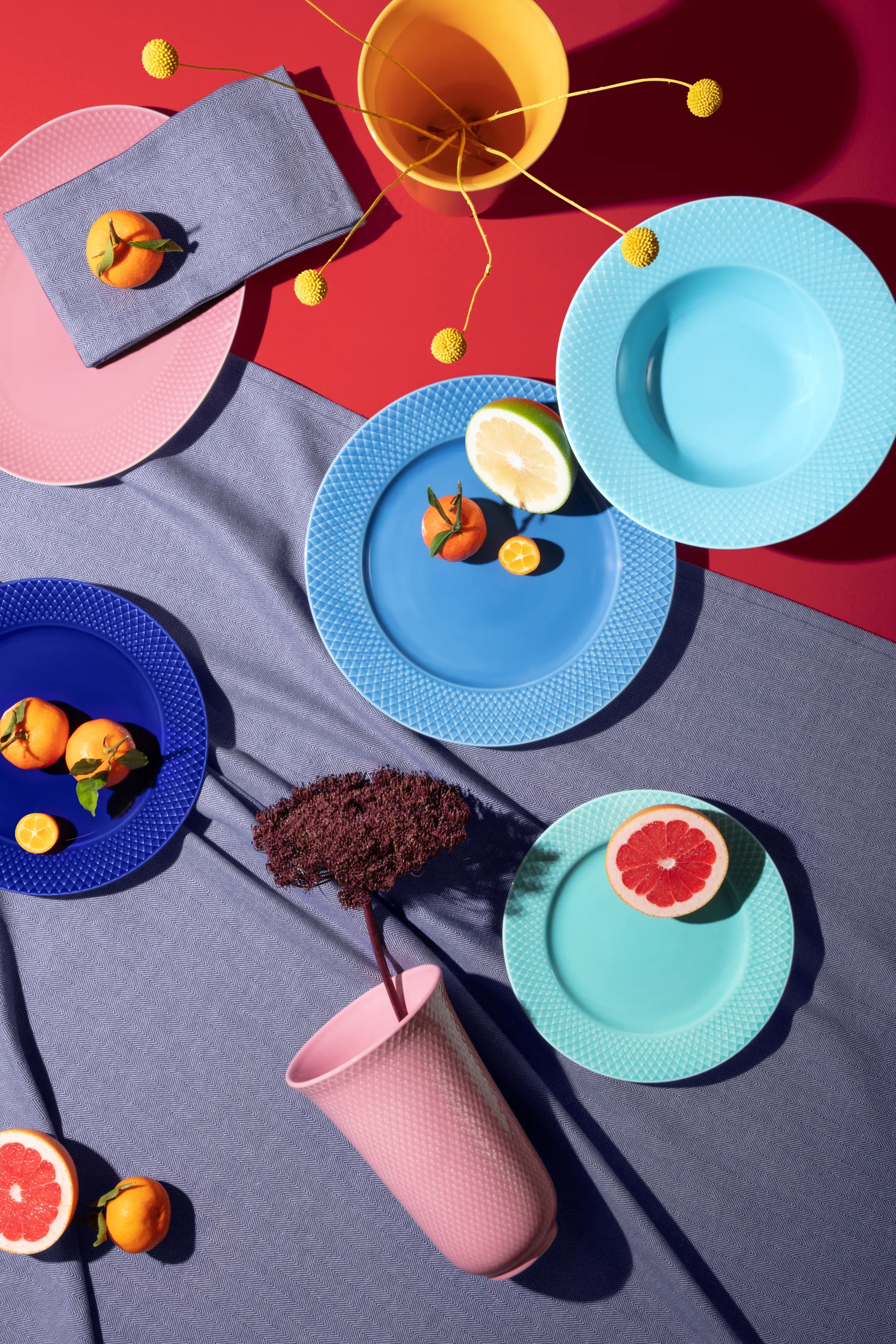 Rhombe 盘子 Ø27 cm, 蓝色 Lyngby Porcelæn