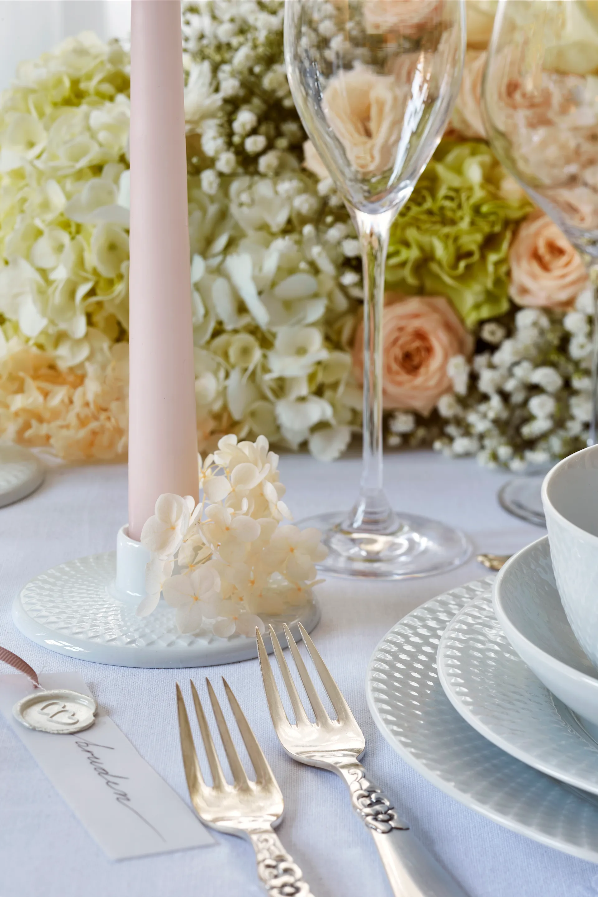 Rhombe 烛台 3 cm, White Lyngby Porcelæn