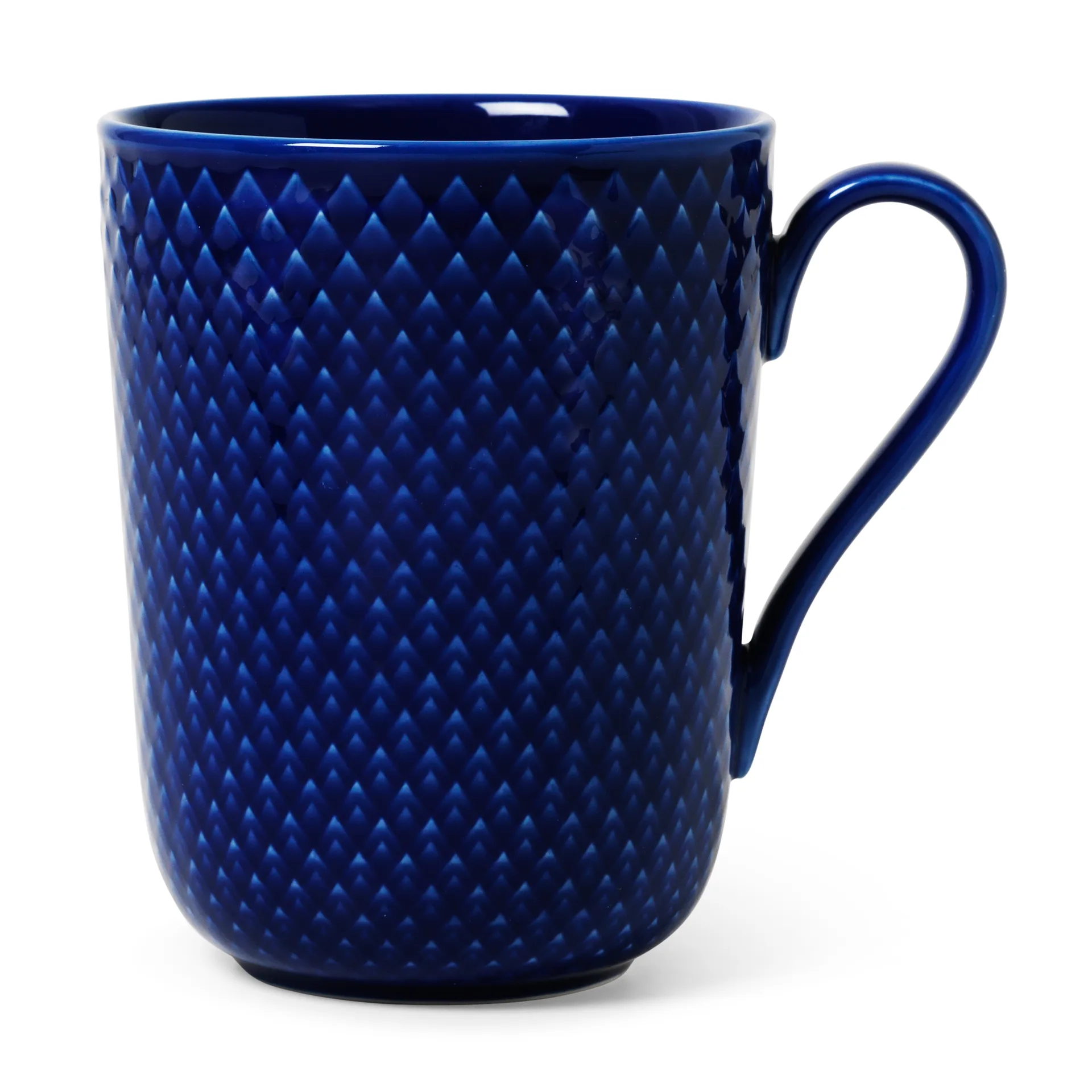 Rhombe 带柄马克杯330ml, Dark 蓝色 Lyngby Porcelæn