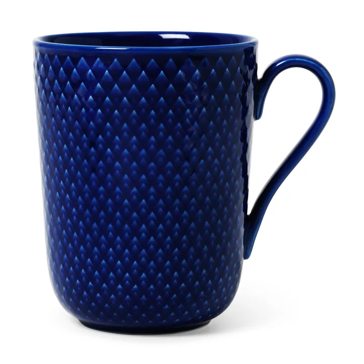 Rhombe 带柄马克杯330ml - Dark 蓝色 - Lyngby Porcelæn