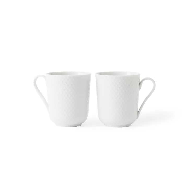 Rhombe 马克杯 330ml 两支装 - 白色 - Lyngby Porcelæn