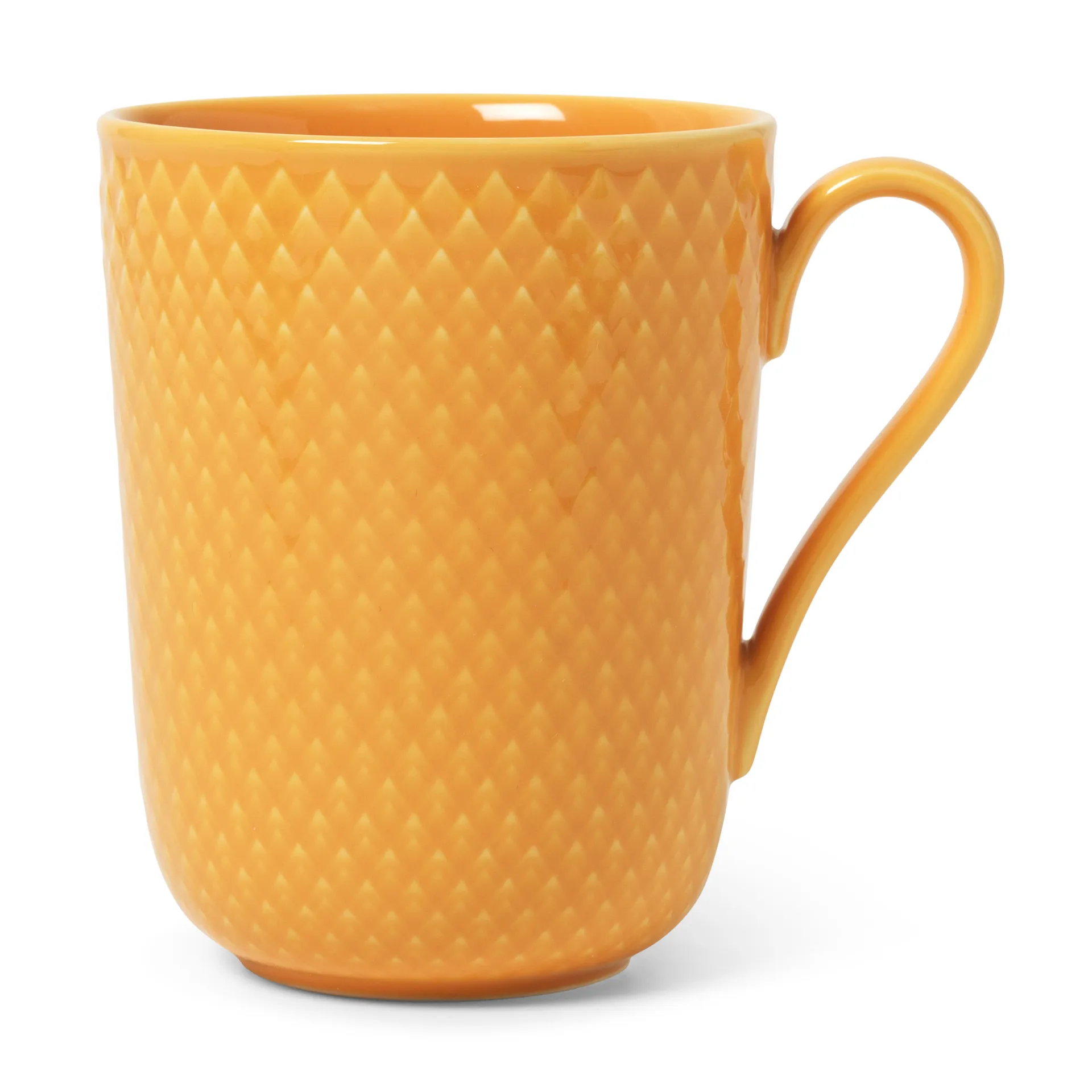 Rhombe 带柄马克杯330ml, 黄色 Lyngby Porcelæn