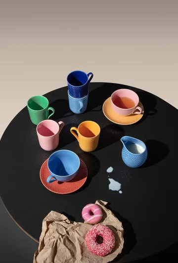 Rhombe 带柄马克杯330ml - 蓝色 - Lyngby Porcelæn
