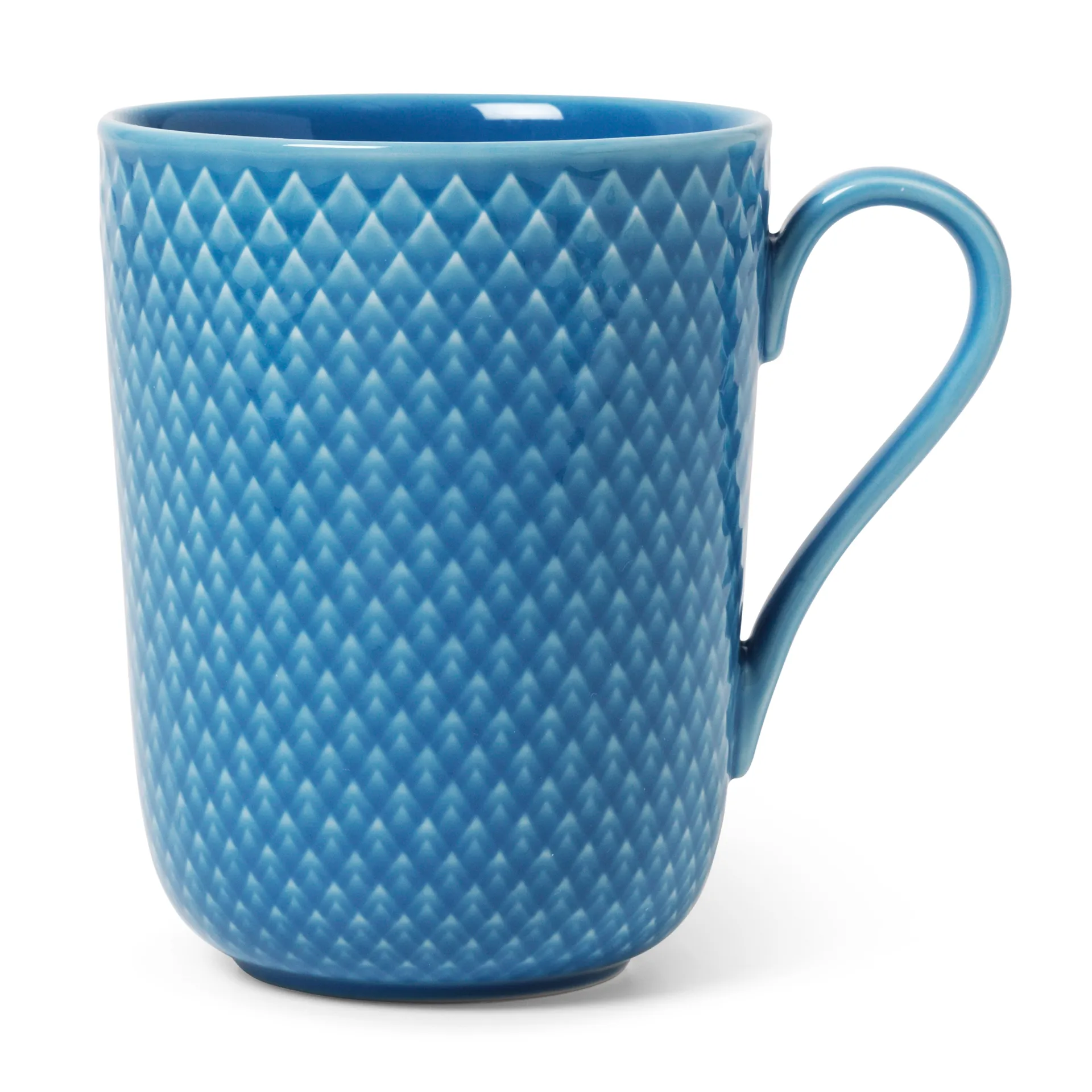 Rhombe 带柄马克杯330ml, 蓝色 Lyngby Porcelæn