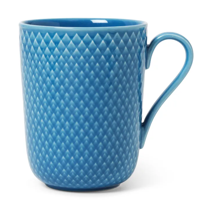 Rhombe 带柄马克杯330ml - 蓝色 - Lyngby Porcelæn
