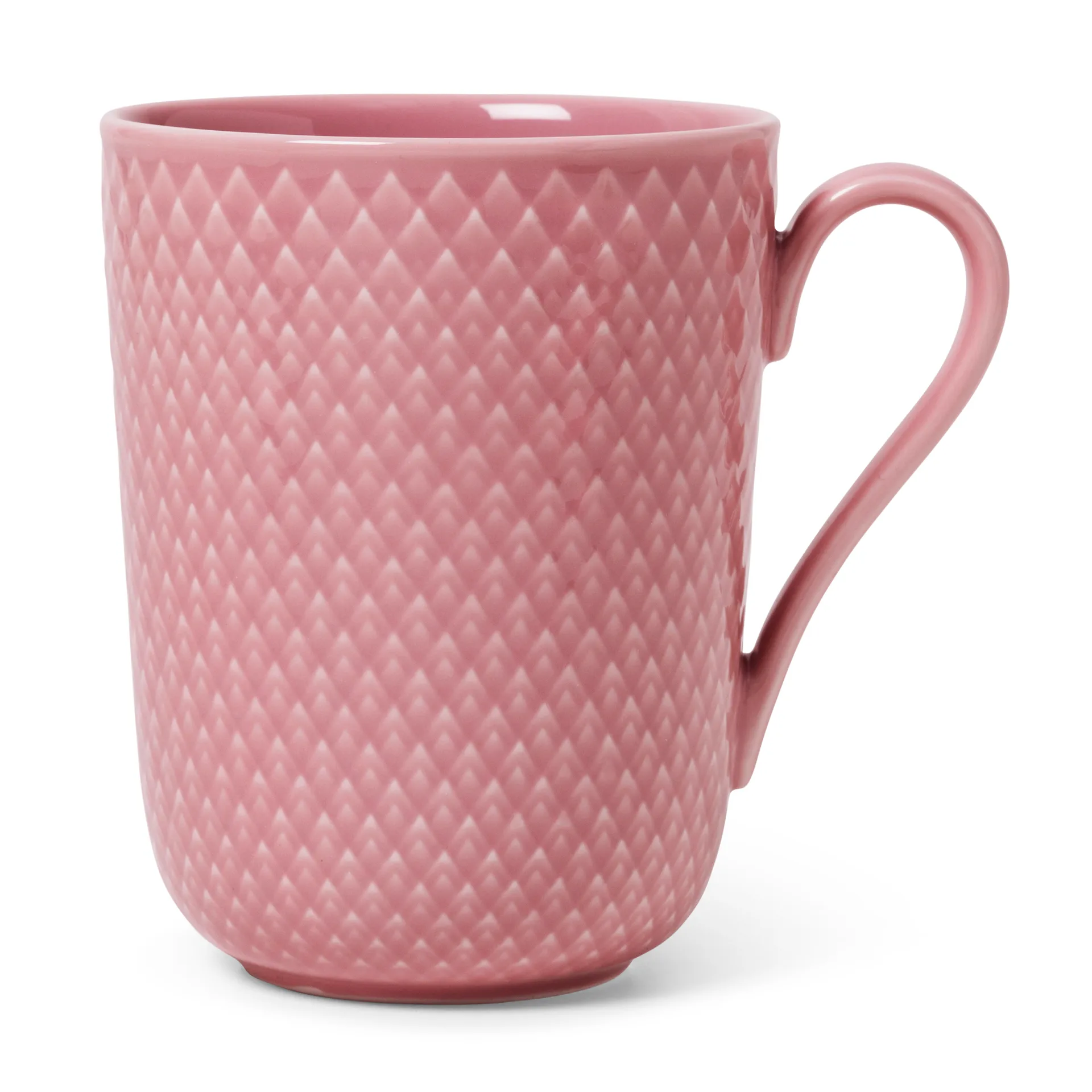 Rhombe 带柄马克杯330ml, 粉色 Lyngby Porcelæn