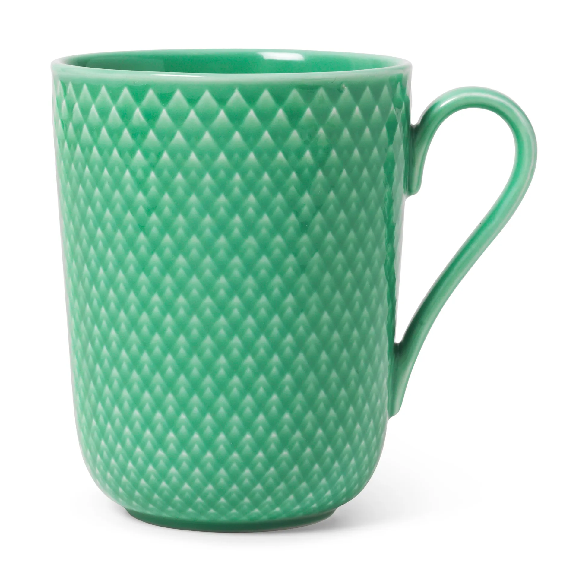 Rhombe 带柄马克杯330ml, 绿色 Lyngby Porcelæn