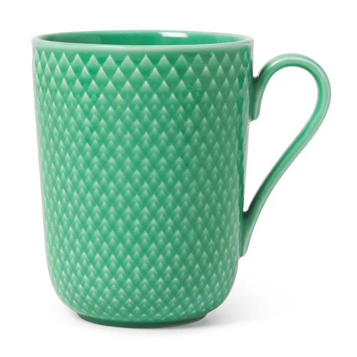 Rhombe 带柄马克杯330ml - 绿色 - Lyngby Porcelæn