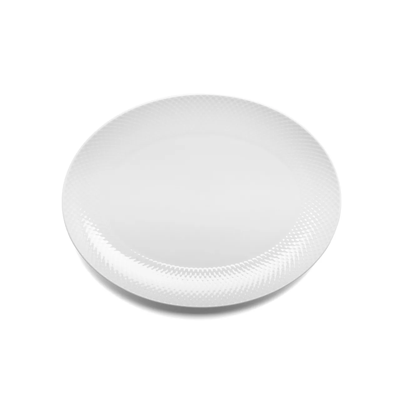 Rhombe 椭圆形大餐碟 35x26.5cm, 白色 Lyngby Porcelæn