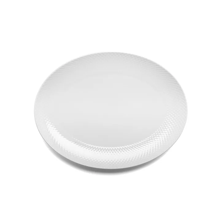 Rhombe 椭圆形大餐碟 35x26.5cm - 白色 - Lyngby Porcelæn