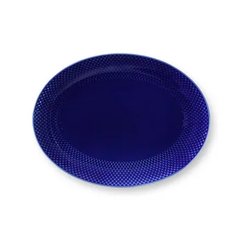 Rhombe 椭圆形大餐碟 35x26.5cm - 深蓝色 - Lyngby Porcelæn