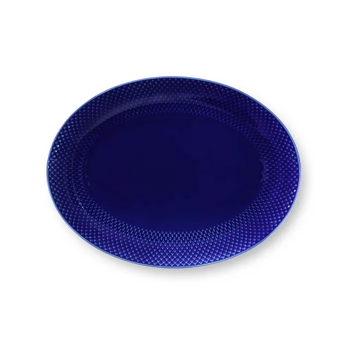 Rhombe 椭圆形大餐碟 35x26.5cm - 深蓝色 - Lyngby Porcelæn