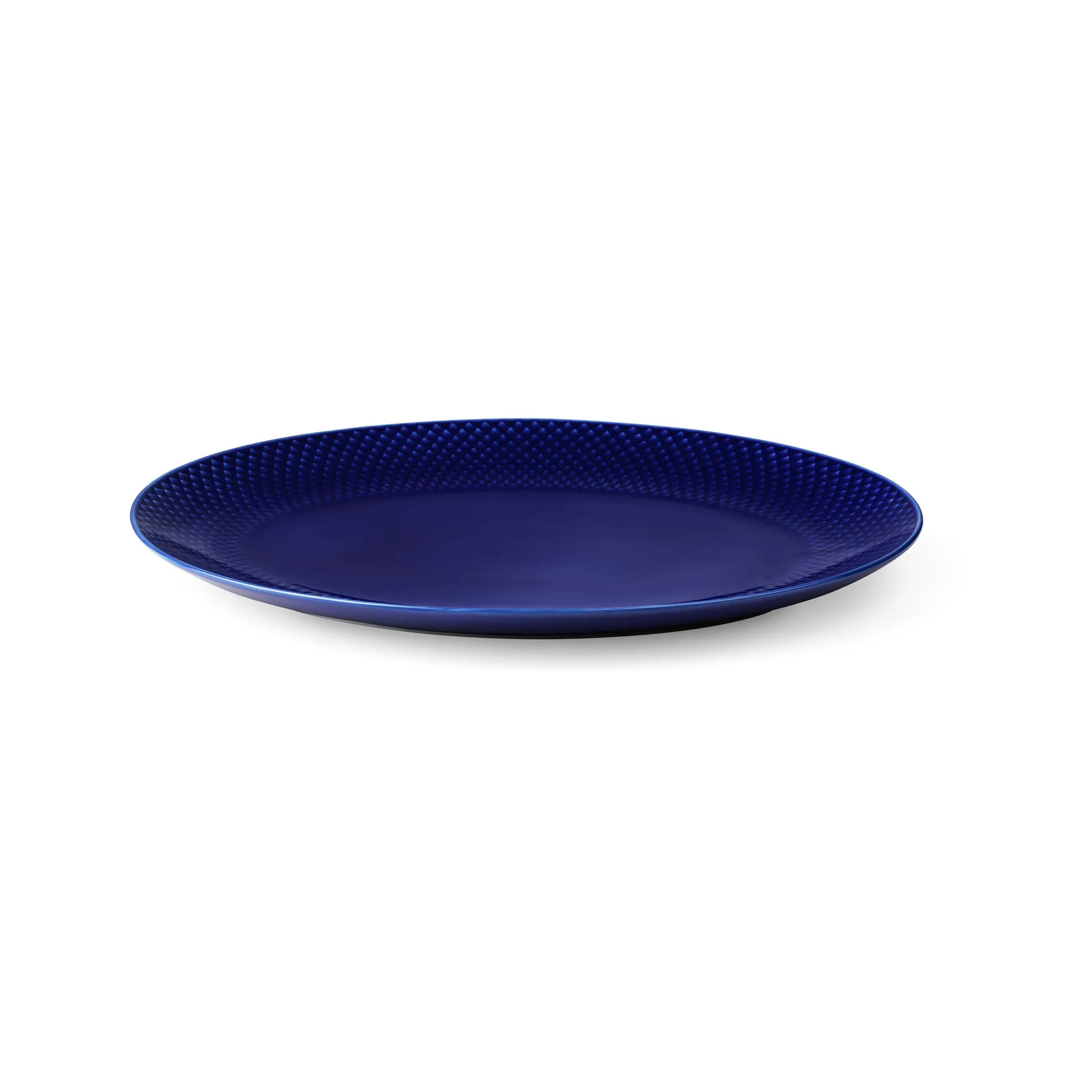 Rhombe 椭圆形大餐碟 35x26.5cm, 深蓝色 Lyngby Porcelæn