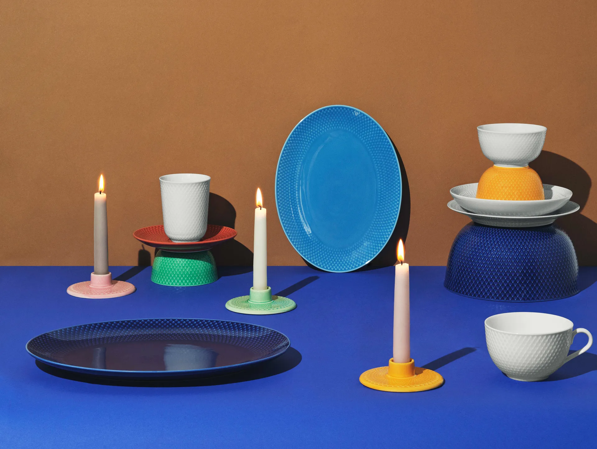 Rhombe 烛台3cm, 粉色 Lyngby Porcelæn