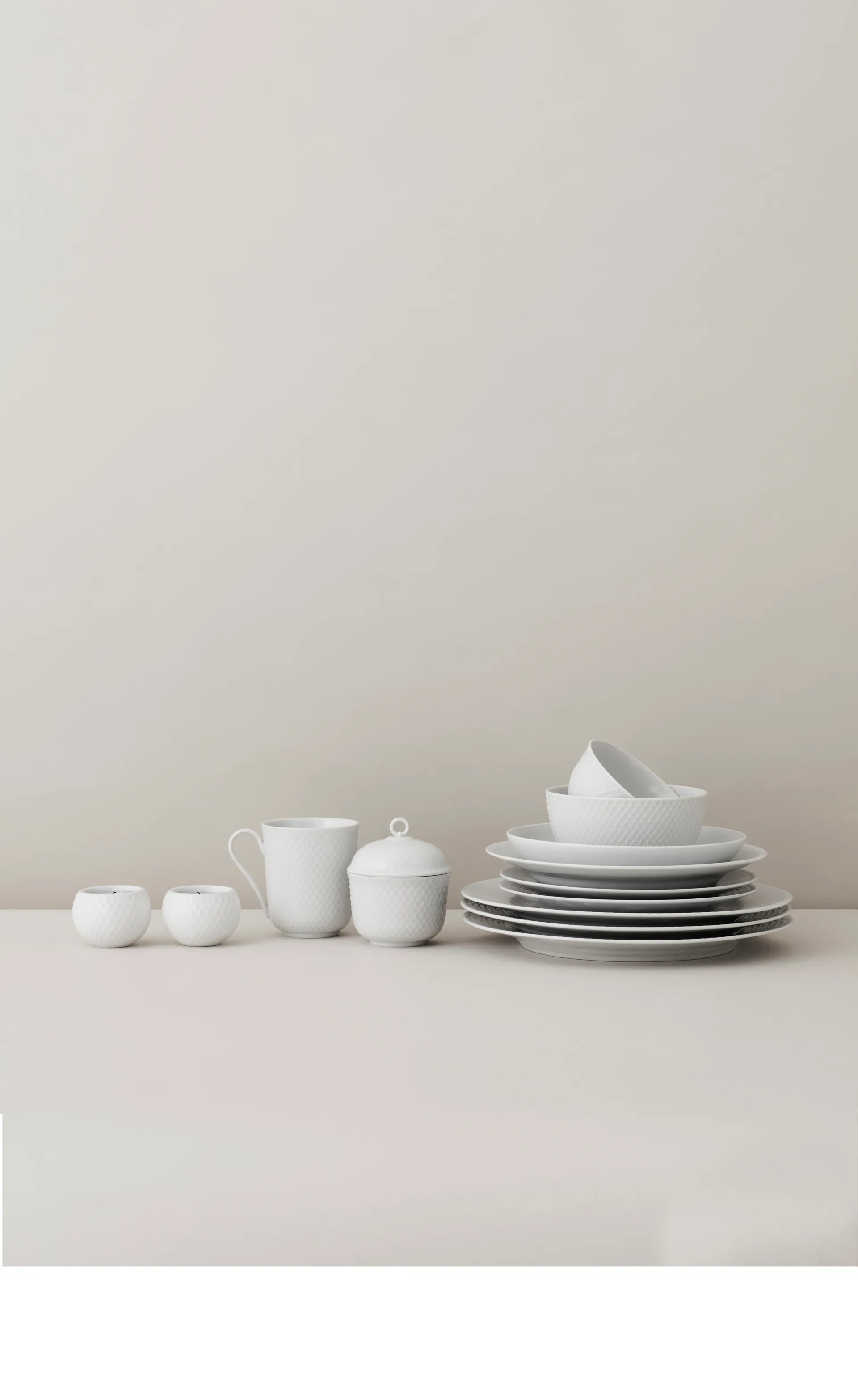 Rhombe 碗 （含盖子） Ø8.5 cm, White Lyngby Porcelæn