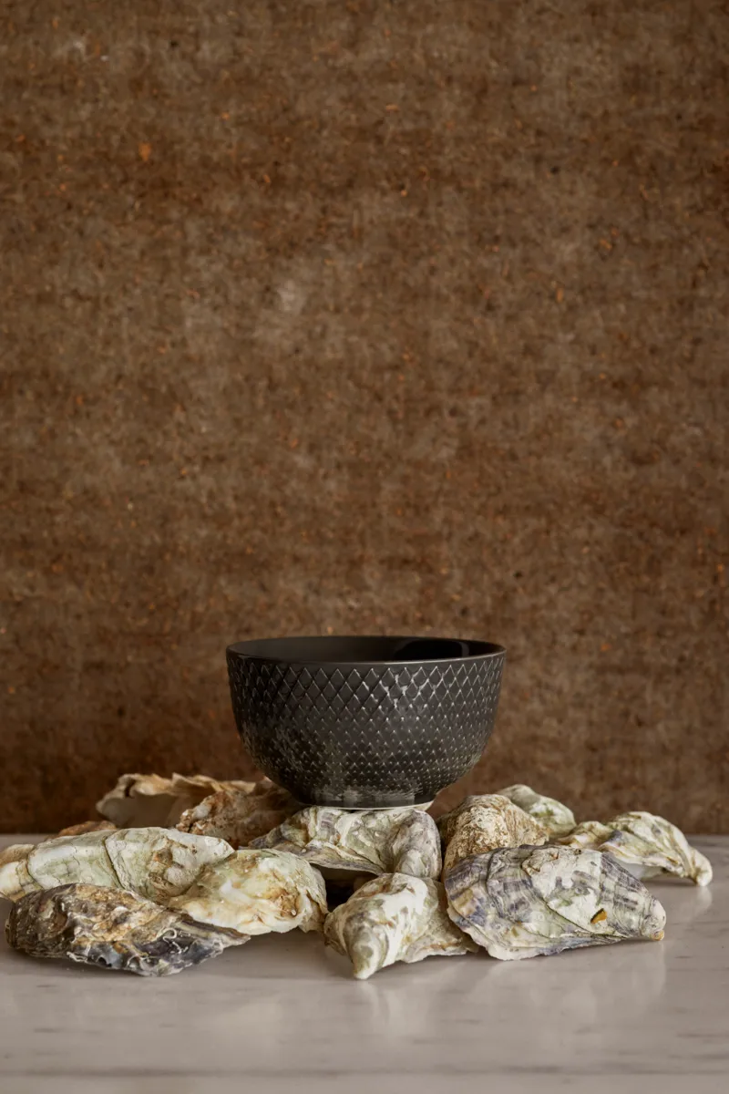 Rhombe Earth 碗Ø11cm, 板岩灰 Lyngby Porcelæn