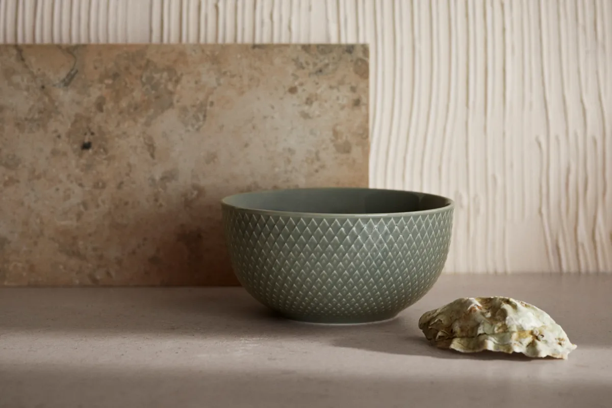 Rhombe Earth 碗Ø13cm, 苔藓绿 Lyngby Porcelæn
