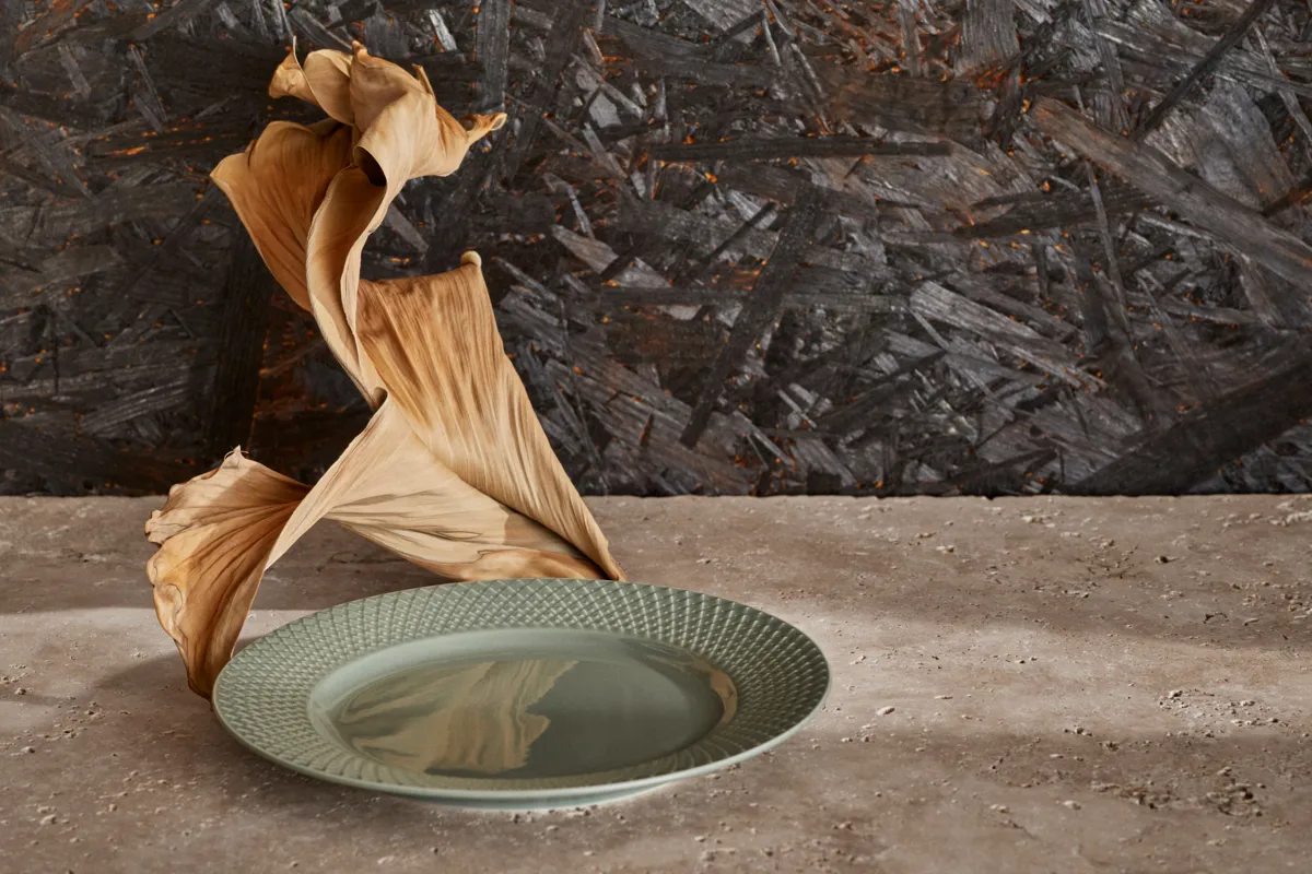 Rhombe Earth 午餐盘Ø21cm, 苔藓绿 Lyngby Porcelæn